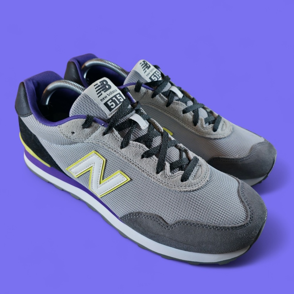 New Balance 515 Men Size 11.5 D Sneaker Gray Black Lemon Purple Shoes ML515SL3